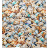 Nautische zeeschelp strand oceaan zee collage sche douchegordijn (Voorkant)