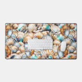 Nautische zeeschelpen oceaan strand collage shell bureaumat (Keyboard & Muis)