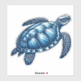 Nautische zeeschildpad op maat gesneden vinyl stic sticker