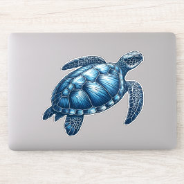 Nautische zeeschildpad op maat gesneden vinyl stic sticker