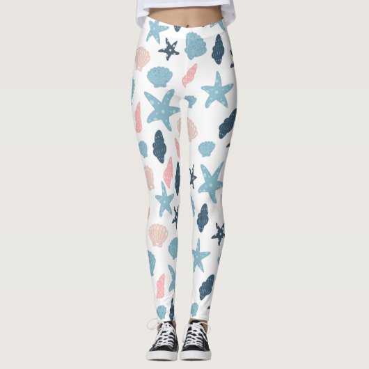 Nautische Zeester Leggings (Voorkant)