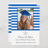 Nautische Zeester Moderne Marine Witte streep Anno Aankondiging (Voorkant / Achterkant)