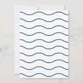 Nautische Zeester Navy & Witte Golf Save The Date (Achterkant)