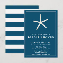 Nautische zeesterren bruids doucheuitnodiging Kaar Kaart