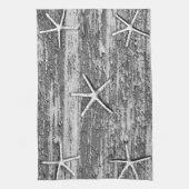 Nautische zeesterren Driftwood grijze witte Waterv Theedoek (Verticaal)