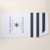 Nautische zeesterren familie strand huis strandlaken (Voorkant)