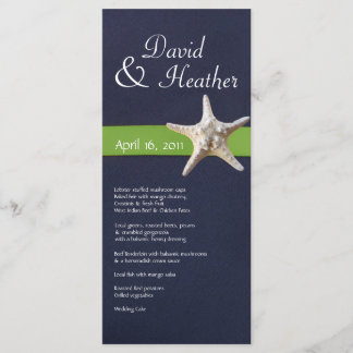 Nautische zeesterren Marine en Kelly Green Menu