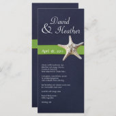 Nautische zeesterren Marine en Kelly Green Menu (Voorkant / Achterkant)