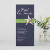 Nautische zeesterren Marine en Kelly Green Menu (Staand voorkant)