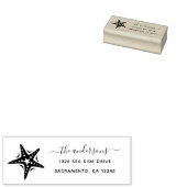 Nautische zeesterren retouradres rubberstempel (Gestempeld)