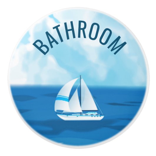 Nautische zeezeildeur keramische knop (Voorkant)