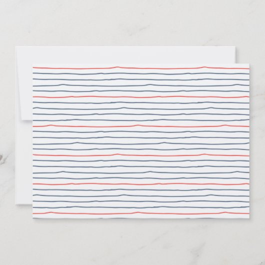 Nautische zeilboot 1e verjaardag uitnodiging (Achterkant)