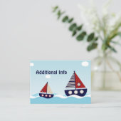 Nautische zeilboot Aanvullende info Insert Kaart (Staand voorkant)