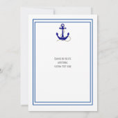 Nautische zeilboot anker bruiloft kaart (Achterkant)
