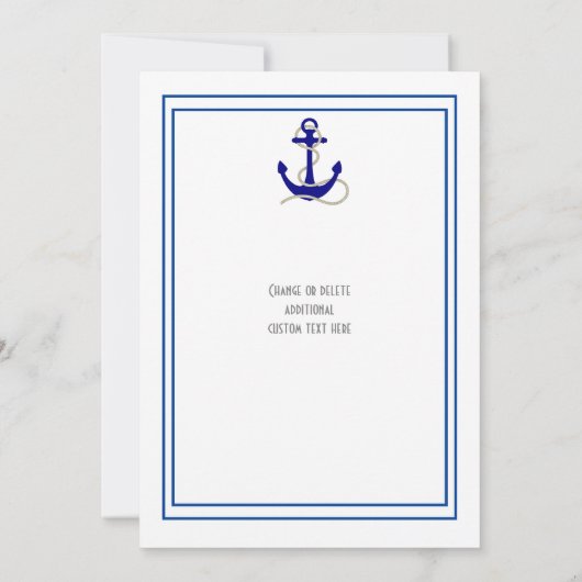 Nautische zeilboot anker bruiloft kaart (Achterkant)