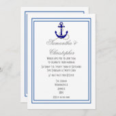 Nautische zeilboot anker bruiloft kaart (Voorkant / Achterkant)