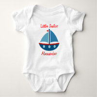 Nautische zeilboot baby bodysuit voor kleine zeile