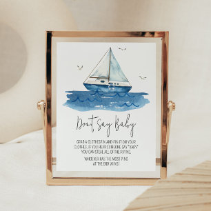 Nautische zeilboot Baby shower boeken en geschenke Poster