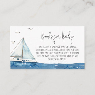 Nautische zeilboot Baby shower boeken voor Baby Informatiekaartje