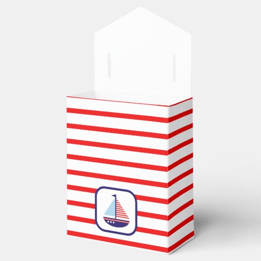 Nautische zeilboot Baby shower Dank u Bedankdoosjes (Geopend)