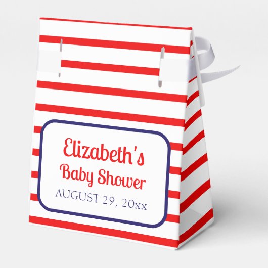 Nautische zeilboot Baby shower Dank u Bedankdoosjes (Achterkant)