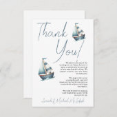Nautische zeilboot Baby shower dank u kaart (Voorkant / Achterkant)