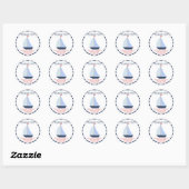 Nautische Zeilboot Baby shower Favor Sticker (Vel)