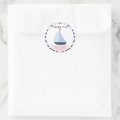 Nautische Zeilboot Baby shower Favor Sticker (Tas)