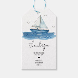 Nautische zeilboot Baby shower Favor Tags Cadeaulabel