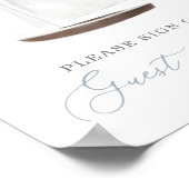 Nautische zeilboot Baby shower Gastenboek teken Poster (Hoek)