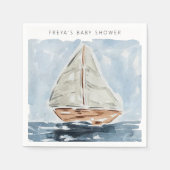 Nautische zeilboot Baby shower gepersonaliseerd Servet (Voorkant)