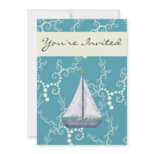 Nautische zeilboot Baby shower nodigt uit voor jon