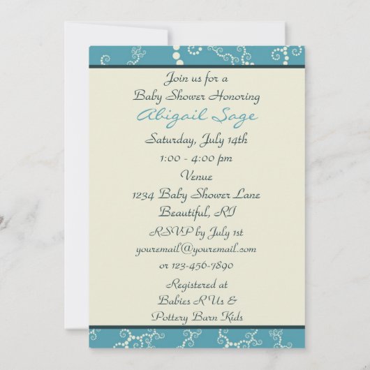 Nautische zeilboot Baby shower nodigt uit voor jon Kaart (Achterkant)