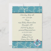 Nautische zeilboot Baby shower nodigt uit voor jon Kaart (Achterkant)