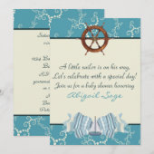 Nautische zeilboot Baby shower nodigt uit voor jon Kaart (Voorkant / Achterkant)