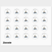 Nautische zeilboot Baby shower retour adreslabel Ronde Sticker (Vel)