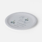 Nautische Zeilboot Baby shower Uitnodiging Papieren Bordje (Gekanteld)