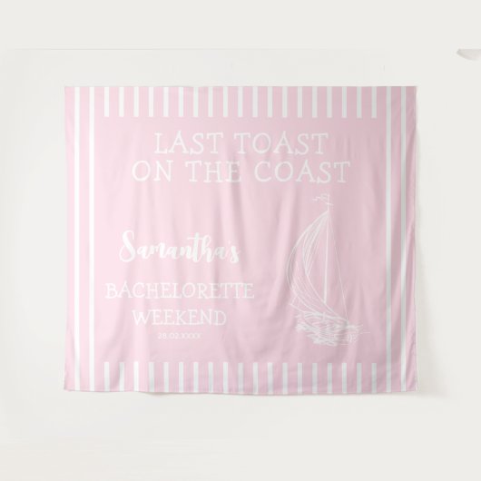 Nautische zeilboot Bachelorette Party Laatste Toas Wandkleed (Voorkant (horizontaal))