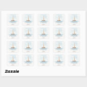 Nautische Zeilboot Bedankt Vierkante Sticker (Vel)