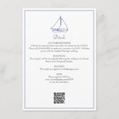 Nautische zeilboot bruiloft details informatiekaartje (Voorkant)