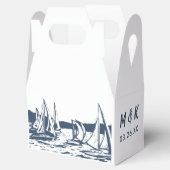 Nautische zeilboot bruiloft gunst box bedankdoosjes (Geopend)