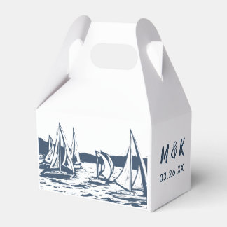 Nautische zeilboot bruiloft gunst box bedankdoosjes