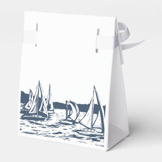 Nautische zeilboot bruiloft gunst box bedankdoosjes (Achterkant)