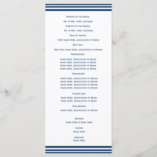 Nautische zeilboot bruiloft programma programmakaart (Achterkant)