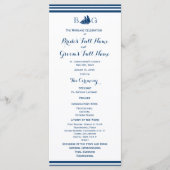 Nautische zeilboot bruiloft programma programmakaart (Voorkant)