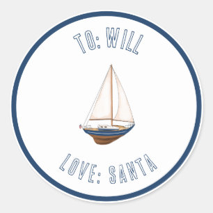 Nautische zeilboot Custom Gift Label Sticker