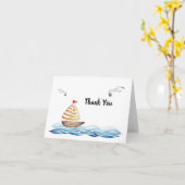 Nautische zeilboot dank u kaart (Gele Bloem)