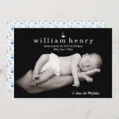 Nautische Zeilboot en Anker Geboorteaankondiging Aankondiging (Voorkant / Achterkant)