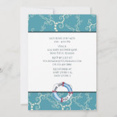 Nautische zeilboot en Boat Wheel Baby shower Kaart (Achterkant)