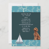 Nautische zeilboot en Goldendoodle Boy Baby shower Kaart (Achterkant)